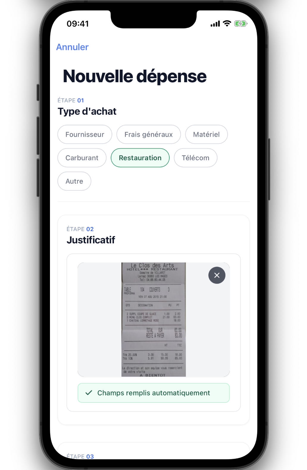 Dépense IA sur mobile